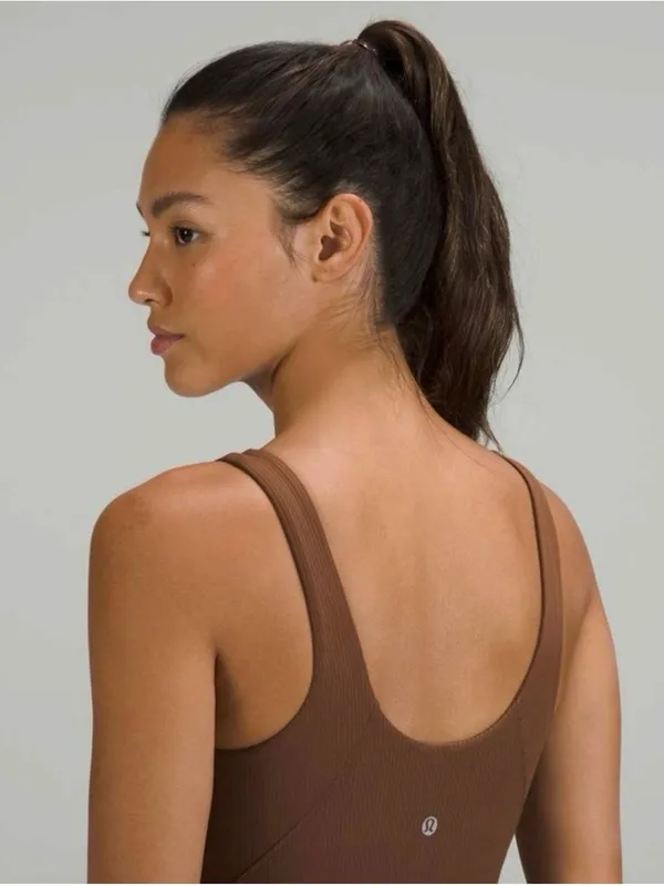 Lululemon Align Ribbed Bodysuit 25" Roasted Brown Athleisure Lounge Yoga Size 4 - Image 4