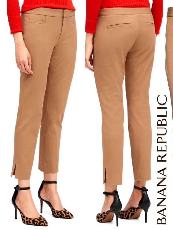 Banana Republic Camel Cropped Slim Ankle Pants - Image 2