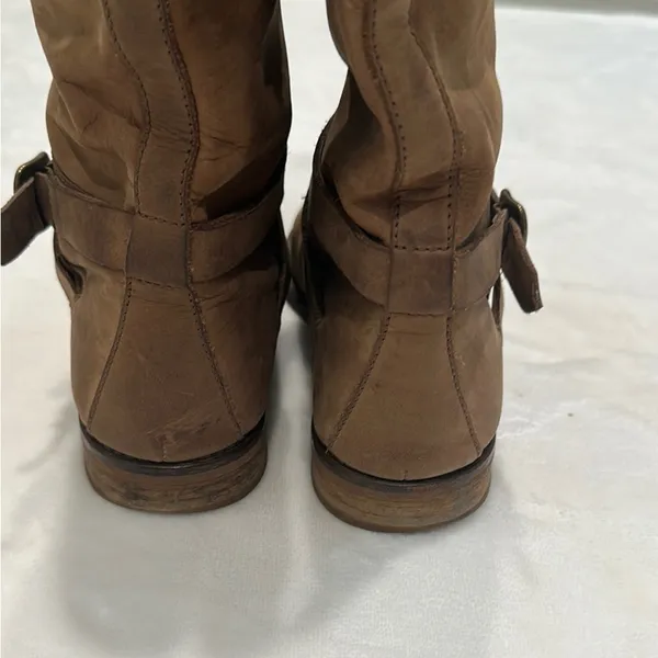 1937 Footwear Brown Over the Knee Suede Boots with Timeless Style - Image 5