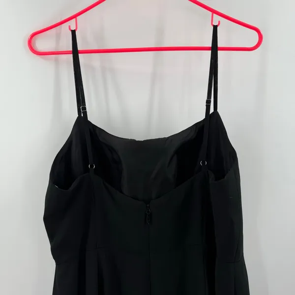 Azazie Tayla Dress Size 14 Bridesmaid Black Chiffon V-Back Side Boning Wedding - Image 8