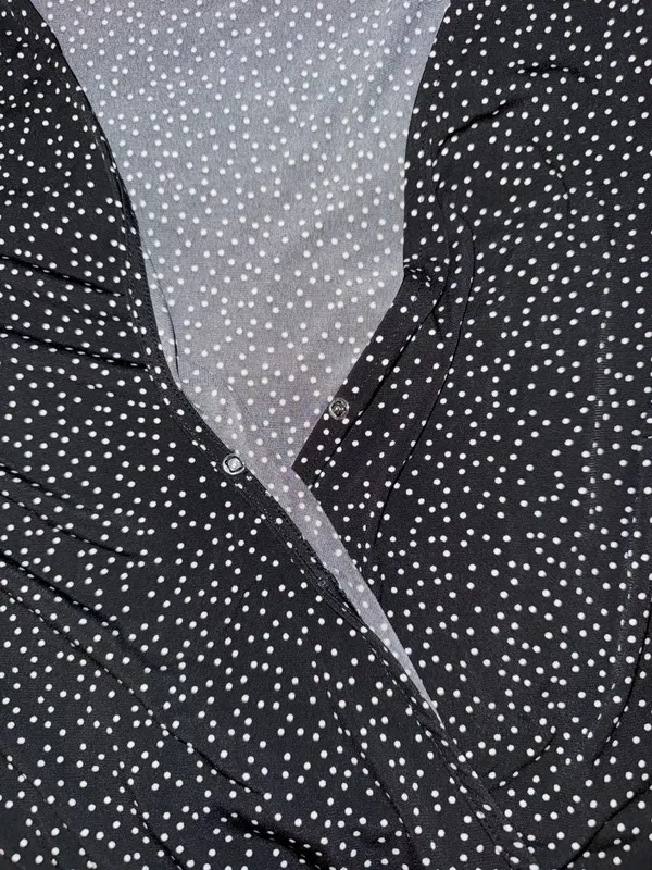 ModCloth Black and White Polka Dot Ruffle Dress‎ Size XL - Image 7