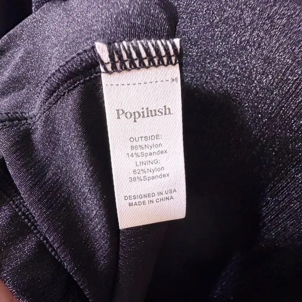NWT Popilush Shapewear Maxi‎ Dress Cowl Neck Built-In Bra Black Small - Image 9