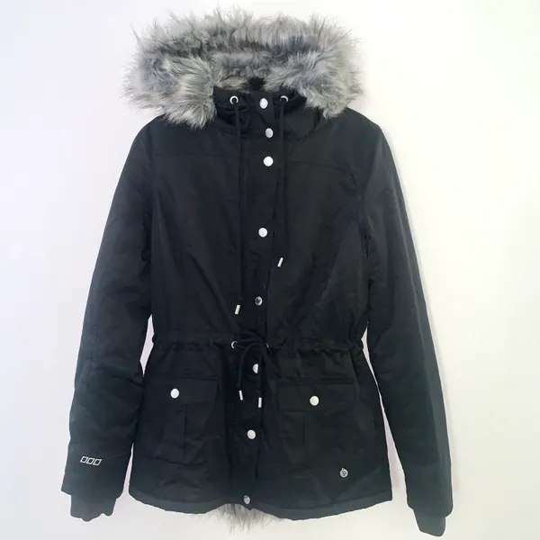Lorna Jane Black Fur Lined Parka - Image 3