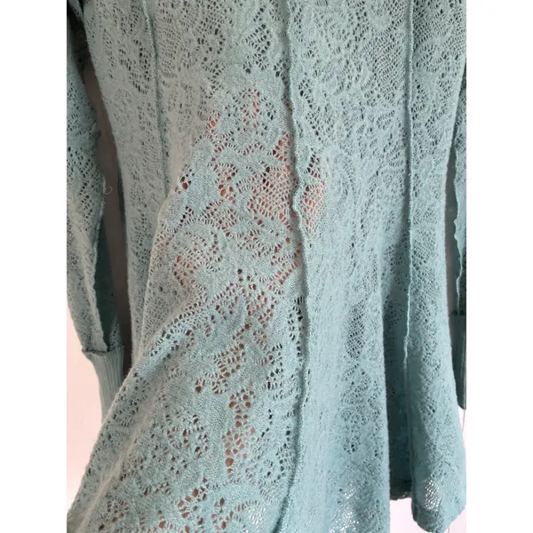 Free People coffee in the morning Lace Long Sleeve Flared Mini‎ Dress Tunic S - Image 4