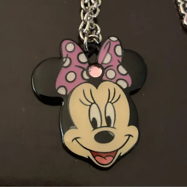 Disney Set Lot of 2 Minnie Mouse Best Friends Necklaces Necklace silver chain 18” New - Image 2