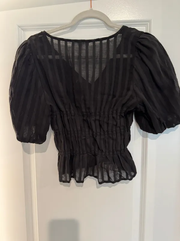 Black Sheet Blouse - Image 3