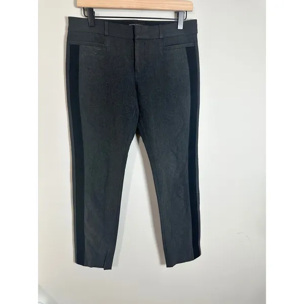 Banana Republic Sloan Slim Ankle Pants Gray Black Tuxedo Side Stripe Womens‎ 4 - Image 2