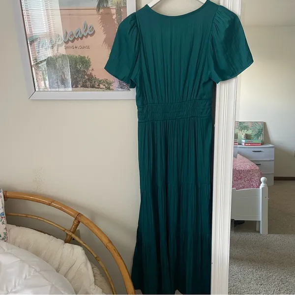 Anthropologie The Somerset Silky Satin Tiered Midi Dress in Size XS - Image 6