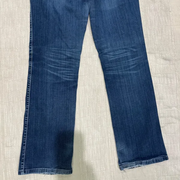 Wrangler Q-Baby 32x30 Ultimate Riding Jeans‎ Dark Wash Bootcut Star Detail 9/10 - Image 8