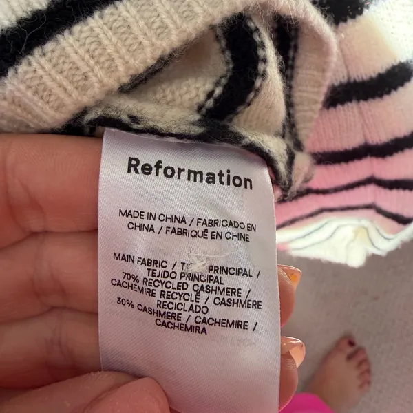 Reformation Black and White Striped Sweater cashmere size‎ xs - Image 6