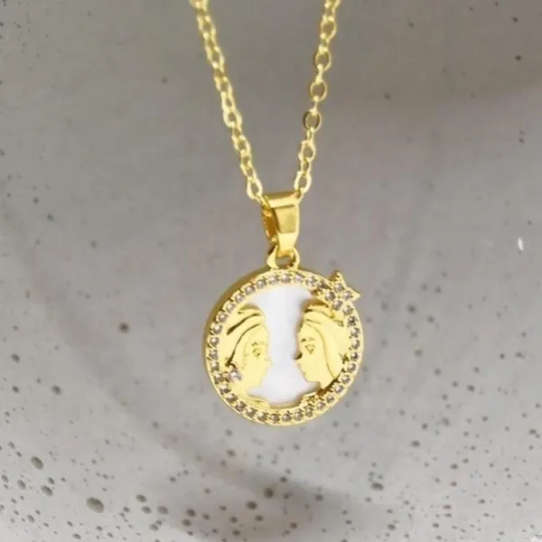 Zodiac Charm Gemini Necklace Gold - Image 2