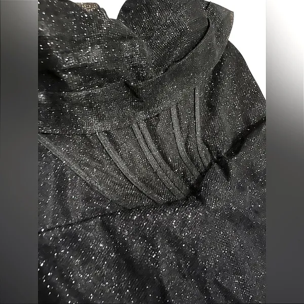 Black Glitter Corset Gown High Slit Lace Up Back Formal Prom Dress Sleeveless 12 - Image 7