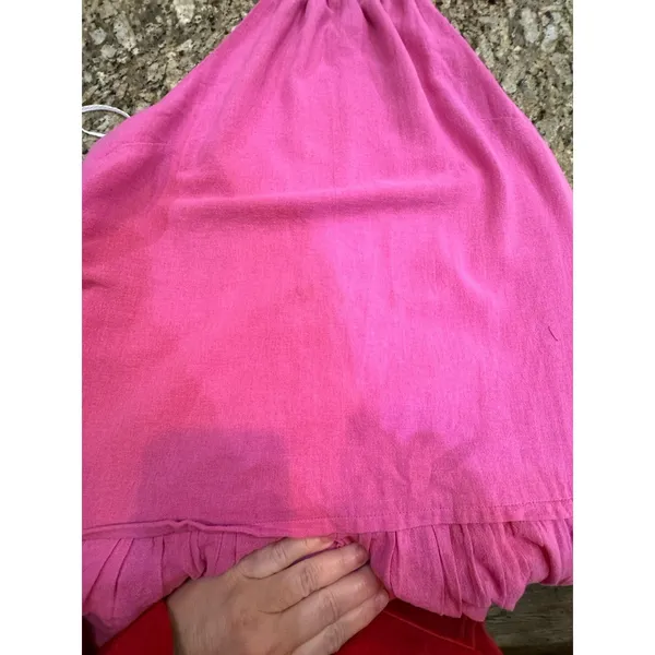 NEW Free People Somewhere Sunny Maxi Dress Pink Halter Tiered Drop Waist Size XL - Image 15