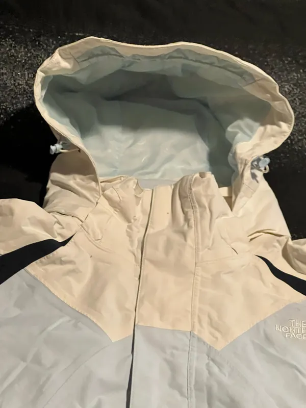 Womens Lg The North Face Colorblock Hooded Ski Jacket-Light Blue/White/Navy - Image 10