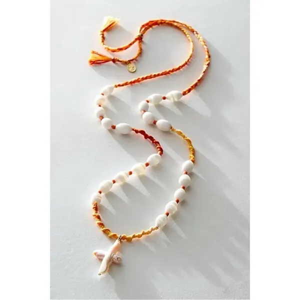 Free People Ariana Ost Easy Does It Pearl Cross Strand Necklace Bohemian Beach - Image 3
