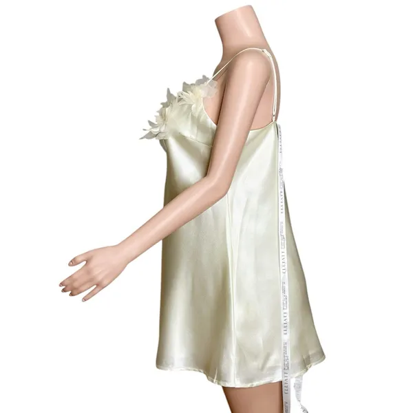 ELLIATT Katalina 3D Floral Satin Dress, Ivory, Large - Image 9