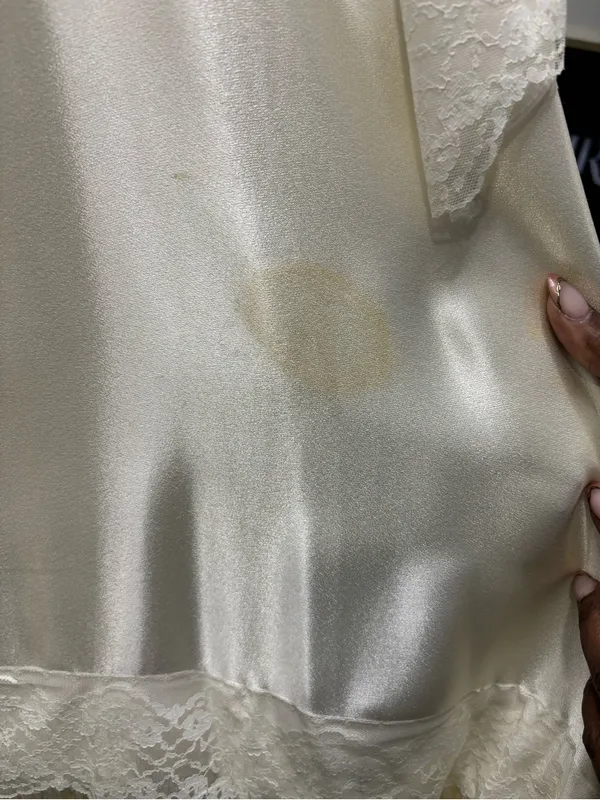 Ivory Satin Lace Maxi Dress - Image 6