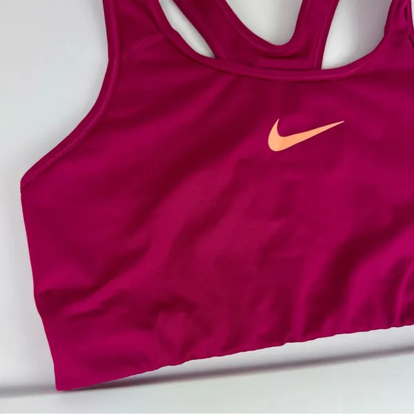 Nike Dri Fit Sports Bra Magenta Pink Sz Large Nike Swoosh Activewear - Image 5