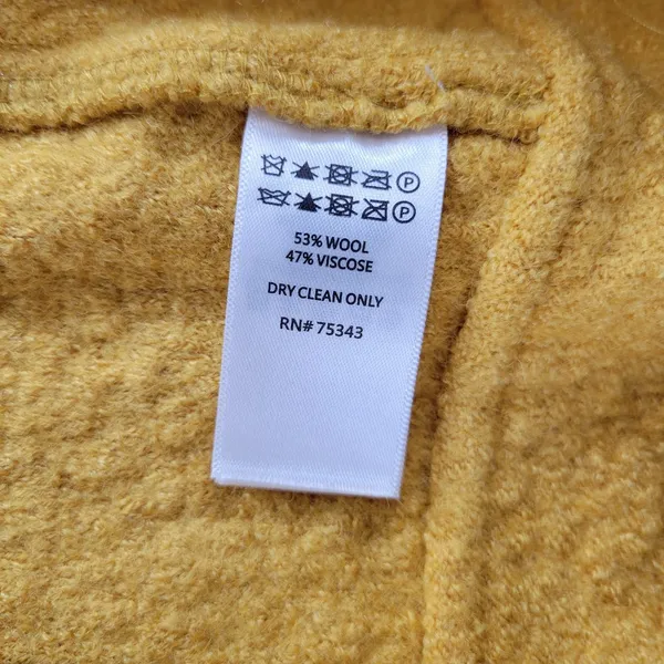Tahari Womens Moto Jacket Small Yellow Wool Blend Boucle Zip Up Pockets - Image 9