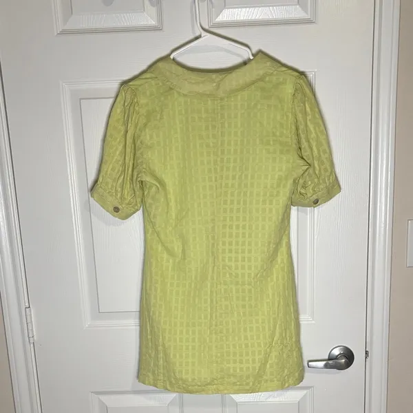 Nasty Gal Green Gingham Button Front Cottagecore Spring Top - Image 3