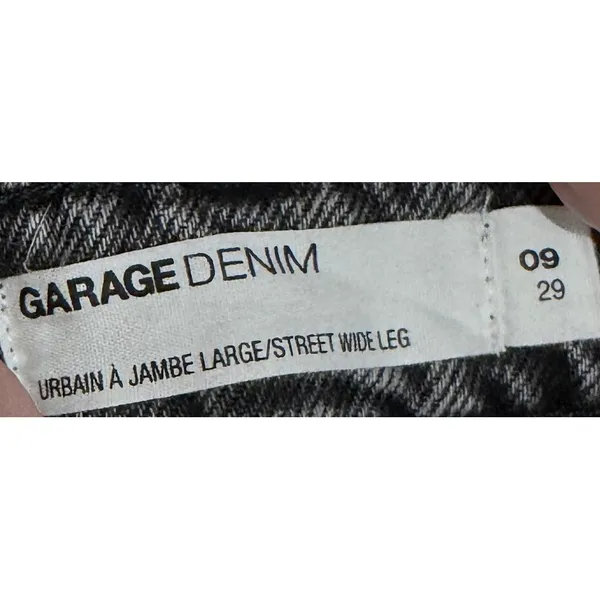 Garage Denim Gray‎ Patchwork Wide Leg Jeans Urban Street Utility Size 9 - Image 3