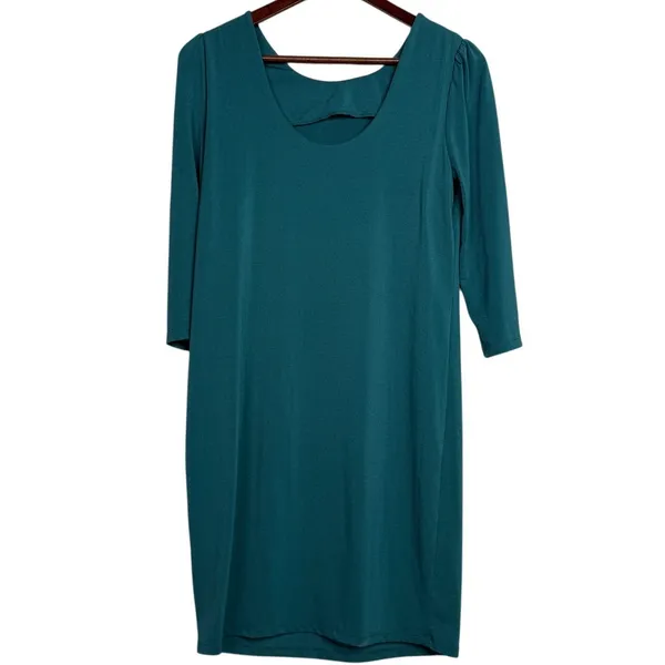 Rosie Pope Audra Maternity 3/4 Sleeves Mini Dress Scoop Back Back XS Ocean - Image 5