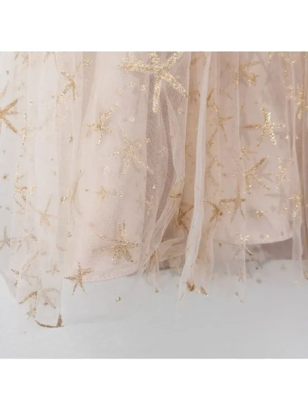 NWT BHLDN x Joanna August Brenda Star Strapless Midi Dress 8 Gold Bridal Tulle - Image 13