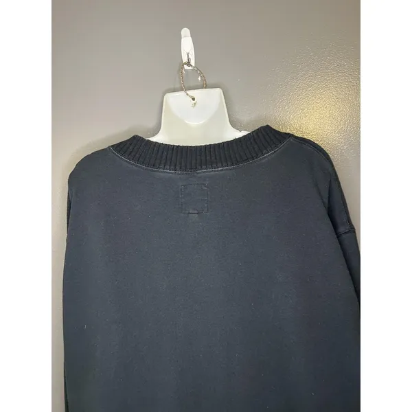 Aerie Sweatshirt Womens XS Black V Neck Oversized Terry Pullover Lounge - Image 6