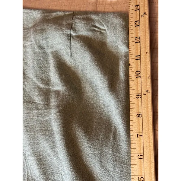 Princess Polly Sage Green Linen Blend Mini Skirt Size US 8 Cotton High Waisted - Image 4
