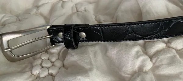 The Vintage Shop Vintage Black And Silver Belt - Image 2