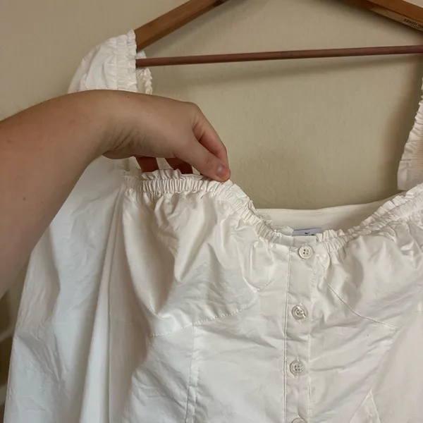 WeWoreWhat Ruched Cup Top in Optic White - Image 4