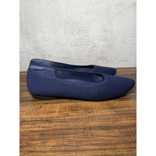 VIVAIA Round-Toe Navy Blue Ballet Flats Cushioned Insole Women's 9.5 EU 40.5 - Image 8