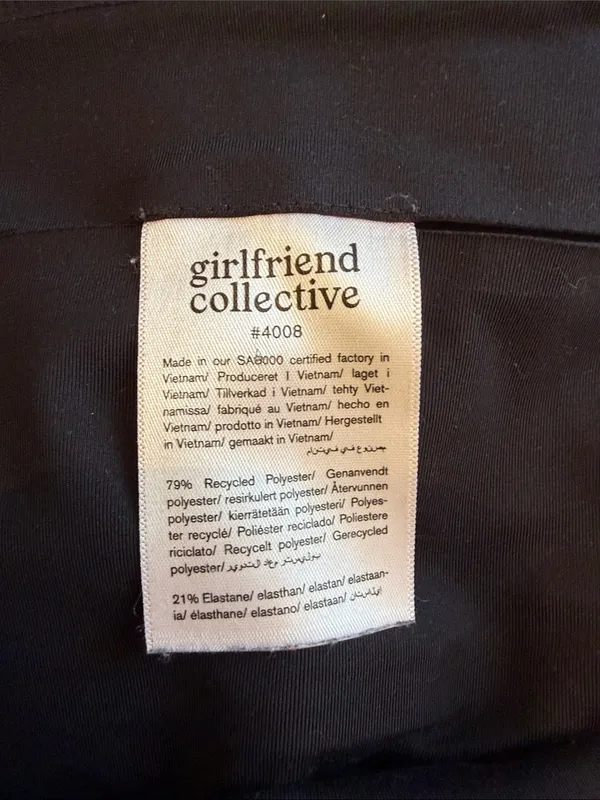 girlfriend collective Black High-Rise Leggings with Logo Tag. No siz tag - Image 4