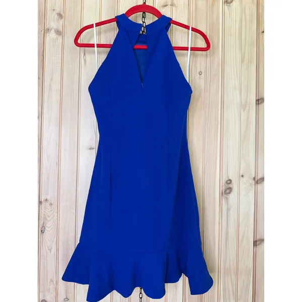 NWT Lulus All About Dancing Royal Blue Halter Ruffled Mini Dress Party Size M - Image 6