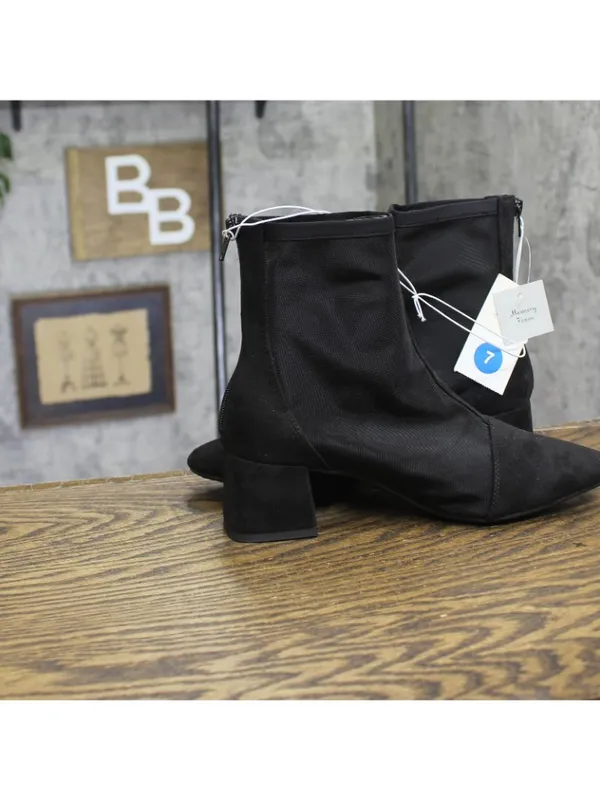 NWT A New Day Block Heel Mid-Calf Booties with Memory Foam 94568456 Black 7M - Image 8