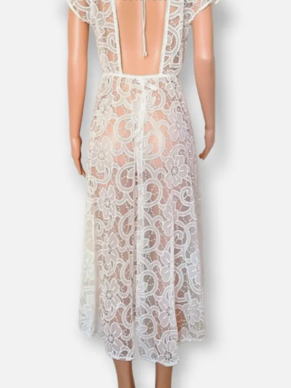 Victoria’s Secret Crochet Lace Maxi Robe - Image 4
