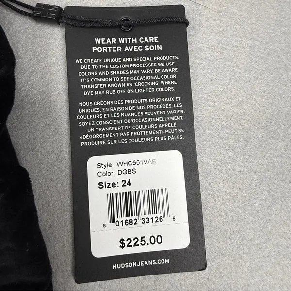 Hudson Jeans NWT Holly Velvet High Rise Crop Flare Jeans Black Ombre Womens 24 - Image 3