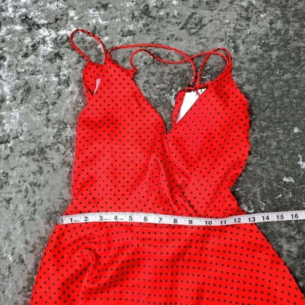 Zara Red Polka Dot Skater Dress‎ Open Back - Image 2