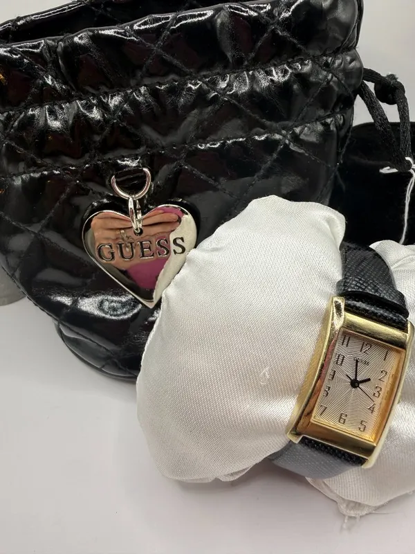 GUESS NEW Women's Quartz Rectangular Watch Gold Tone Case Silver Dial 27mm - Image 6