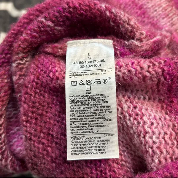 Gap Forever Cozy Soft Knit Crewneck Tunic Sweater Spacedye Pink Large - Image 7