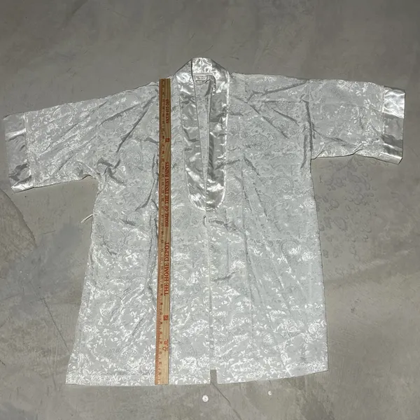 Victoria's Secret Gold Label VTG 90s Satin Lace Ivory Robe One Size Y2K Retro - Image 5