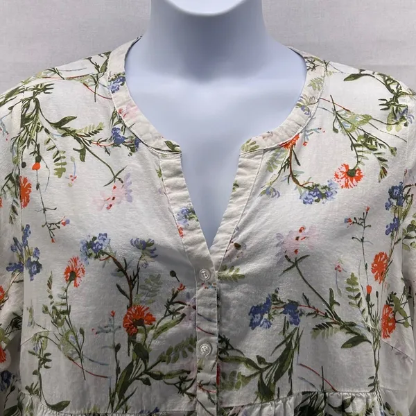 Jones‎ And Co Linen Popover Top Cream 1X - Image 3
