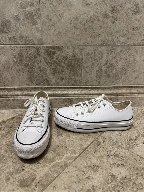 Converse Chuck Taylor All Star Leather Platform Sneaker White Size 7.5 - Image 2