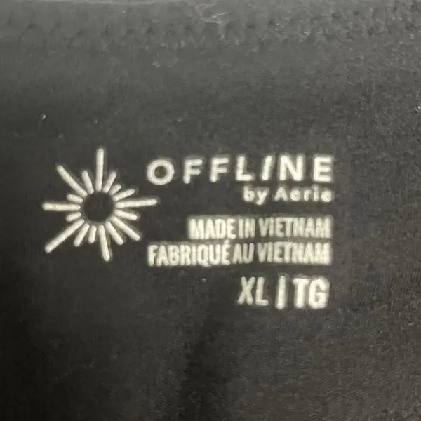 Offline Aerie Black V-neck Sports Bra Built-in Shelf Scooped Back Bra XL - Image 6