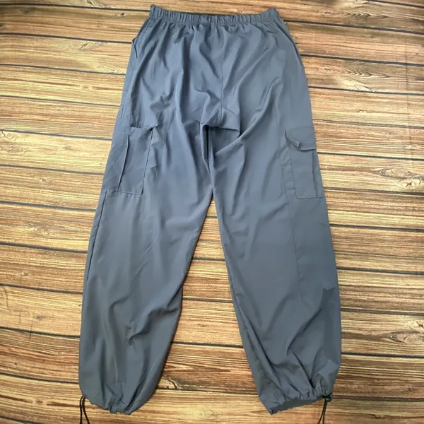 Love Women’s Gray Large Scrub Pants Solid Medical Uniform Drawstringa - Image 2