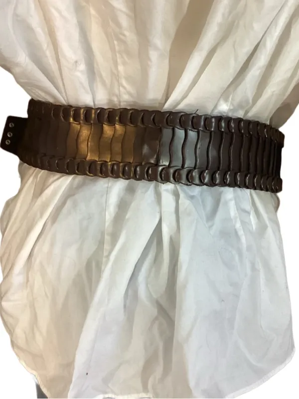 Guess Dark Brown Thick Faux Leather Statement Belt W/Rhinestone Accents (L) - Image 4