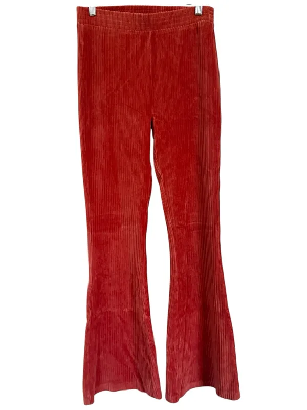 Aerie Ribbed Flare Pants Women’s M Burnt Orange Pull On Stretch - Image 2