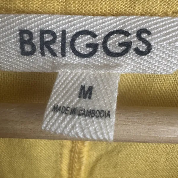 Briggs Yellow Linen Blend Pocket Dress Sz‎ M V-Neck Sleeveless Casual Above Knee - Image 10