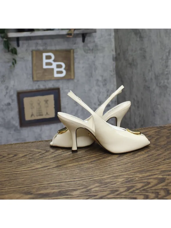 NWT Arezzo Womens Olivia High Stiletto Leather Pumps Panacota Off White 6.5B - Image 11