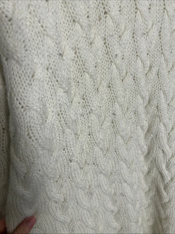 Karen Scott Cream Cable Knit Turtleneck - Image 2
